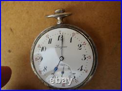 Montre Gousset Longines en argent massif poinçon d'argent cygne Art Deco Montre Gousset Longines en argent massif poinçon d'argent cygne Art Deco