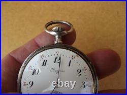 Montre Gousset Longines en argent massif poinçon d'argent cygne Art Deco Montre Gousset Longines en argent massif poinçon d'argent cygne Art Deco