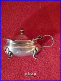 Moutardier Argent Massif 925 Walker & Hall. Poinçon lion et ancre