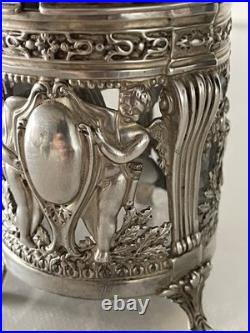 Moutardier à décor d'anges en Argent Massif Poinçon Minerve Moutardier à décor d'anges en Argent Massif Poinçon Minerve