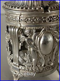 Moutardier à décor d'anges en Argent Massif Poinçon Minerve Moutardier à décor d'anges en Argent Massif Poinçon Minerve