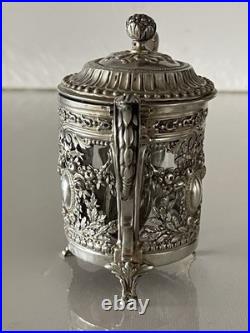 Moutardier à décor d'anges en Argent Massif Poinçon Minerve Moutardier à décor d'anges en Argent Massif Poinçon Minerve