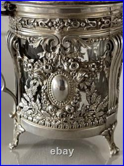 Moutardier à décor d'anges en Argent Massif Poinçon Minerve Moutardier à décor d'anges en Argent Massif Poinçon Minerve