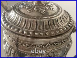 Moutardier à décor d'anges en Argent Massif Poinçon Minerve Moutardier à décor d'anges en Argent Massif Poinçon Minerve