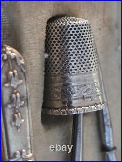 Nécessaire de Couture Broderie Napoléon III Argent Massif Poinçons sanglier