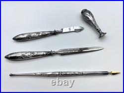 Nécessaire écriture ancien argent massif 800 poinçons ARO coffret XIXe