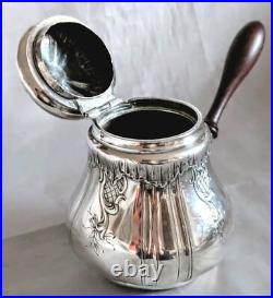OLIER &CARON Sucrier Argent Massif Poinçon Minerve