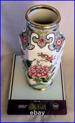 OLIER ET CARON Vase en Porcelaine Et Argent Massif Poincon Minerve