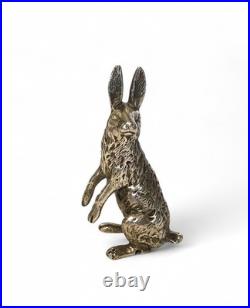 Objet de vitrine, Lièvre debout en argent massif poinçon Minerve