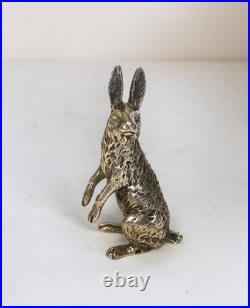 Objet de vitrine, Lièvre debout en argent massif poinçon Minerve