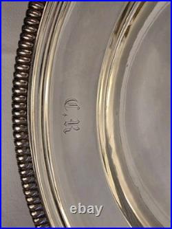 Odiot Godrons 1 plat circulaire en Argent Massif Poinçon Minerve XIXe