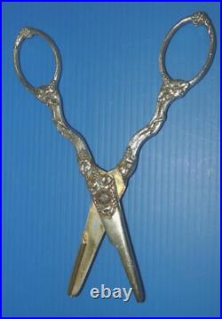 -PAIRE CISEAUX A RAISIN ARGENT MASSIF XIXe poinçon sanglier + orfèvre ARGENTERIE