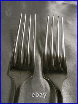 PAIRE COUVERT FOURCHETTES ARGENT MASSIF POINÇON MINERVE SILVER FORK 168 grs