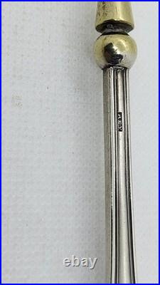 PAIRE DE COUVERTS A SALADE EN ARGENT MASSIF ET VERMEIL POINCON MINERVE 159.04 gr