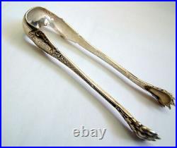 PINCE A SUCRE PATTE DE LION ARGENT MASSIF MONOGRAMME POINCON MINERVE 51 gr