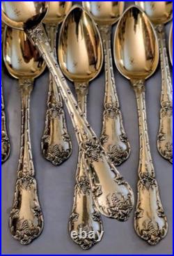 P. BERTHIER Cuillères à Dessert Argent Massif Vermeil Poinçon Minerve 19 ème