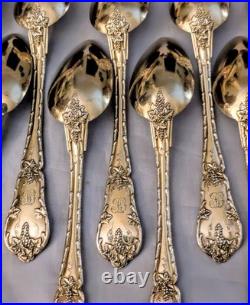 P. BERTHIER Cuillères à Dessert Argent Massif Vermeil Poinçon Minerve 19 ème