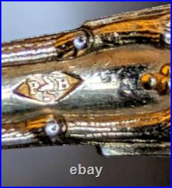 P. BERTHIER Cuillères à Dessert Argent Massif Vermeil Poinçon Minerve 19 ème