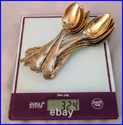 P. BERTHIER Cuillères à Dessert Argent Massif Vermeil Poinçon Minerve 19 ème