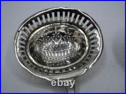 Paire Cuillere A Sucre Saupoudreuse Argent Massif Poincon Vieillard Paris 1819