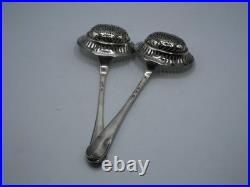 Paire Cuillere A Sucre Saupoudreuse Argent Massif Poincon Vieillard Paris 1819