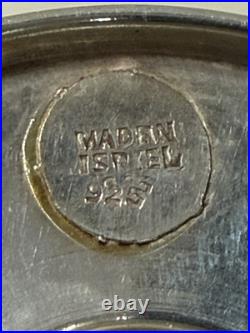 Paire De Bougeoir Argent Massif Poinçon 925 Judaisme Israël Sertie Turquoise