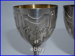 Paire De Coquetiers En Argent Massif Et Vermeil Poincon Minerve 1 Er Titre