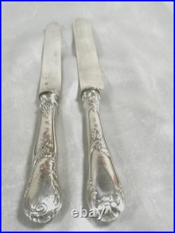 Paire De Couteaux De Table A Fruit Argent Massif Poinçon Minerve Knife