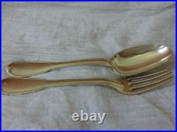 Paire De Couverts Argent Massif Poincons Aux Fermiers Generaux