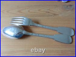 Paire De Couverts Argent Massif / Poincons Fermiers Generaux