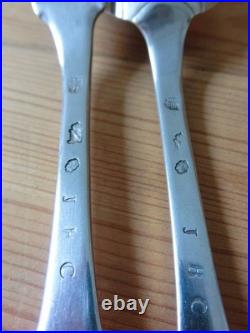 Paire De Couverts Argent Massif Poincons Fermiers Generaux