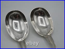 Paire De Cuilleres A Compote Argent Massif Poincon Minerve 1 Er Titre Filets