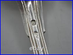 Paire De Cuilleres A Compote Argent Massif Poincon Minerve 1 Er Titre Filets