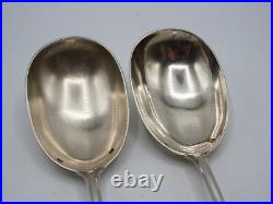 Paire De Cuilleres A Compote En Argent Massif Poincon Minerve 1 Er Titre