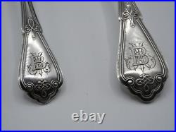Paire De Cuilleres A Creme Et Pelle A Fraises En Argent Massif Poincon Minerve