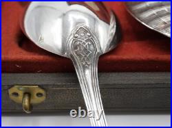 Paire De Cuilleres A Creme Et Pelle A Fraises En Argent Massif Poincon Minerve