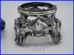 Paire De Montures De Salerons 244 Grs Argent Massif Poincon Minerve 1 Er Titre