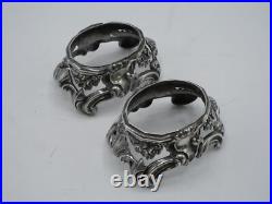 Paire De Montures De Salerons 244 Grs Argent Massif Poincon Minerve 1 Er Titre