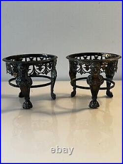 Paire De Salerons En Argent Massif Empire Poincon Coq