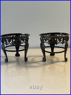 Paire De Salerons En Argent Massif Empire Poincon Coq