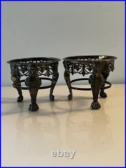 Paire De Salerons En Argent Massif Empire Poincon Coq