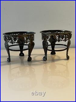 Paire De Salerons En Argent Massif Empire Poincon Coq