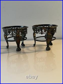 Paire De Salerons En Argent Massif Empire Poincon Coq