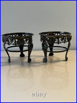 Paire De Salerons En Argent Massif Empire Poincon Coq
