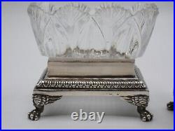 Paire De Salerons En Argent Massif Poincon Vieillard Paris 1819 Et Cristal