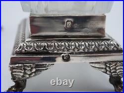 Paire De Salerons En Argent Massif Poincon Vieillard Paris 1819 Et Cristal