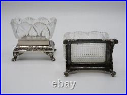 Paire De Salerons En Argent Massif Poincon Vieillard Paris 1819 Et Cristal