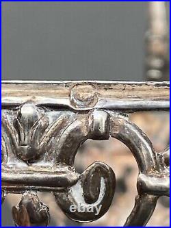 Paire De Salerons En Argent Xixe Style Louis XV Poinçon Minerve Verrerie M1260
