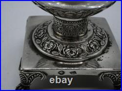 Paire De Salerons Quadripode En Argent Massif Poincon Coq Paris 1809