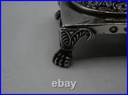 Paire De Salerons Quadripode En Argent Massif Poincon Coq Paris 1809